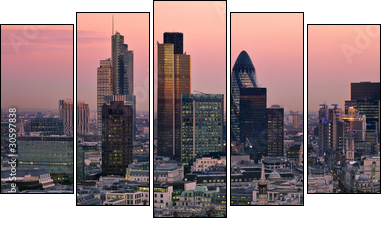 Londyn w kolorach zmierzchu
 - Obraz pięcioczęściowy, Pentaptyk