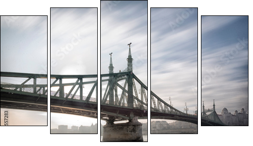 bridge in budapest - Obraz pięcioczęściowy, Pentaptyk