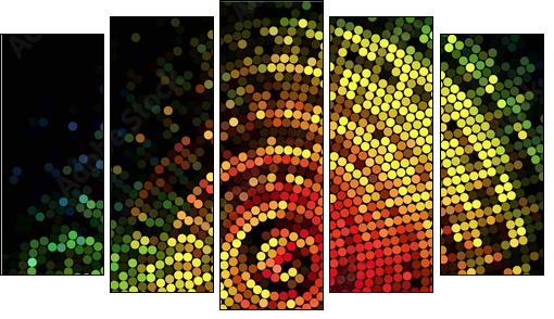 Mandala z pikseli
 - Obraz pięcioczęściowy, Pentaptyk