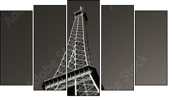 Wieża Eiffela – żelazna dama Paryża - Obraz pięcioczęściowy, Pentaptyk