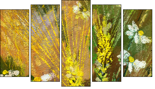 Wild flowers  - Obraz pięcioczęściowy, Pentaptyk
