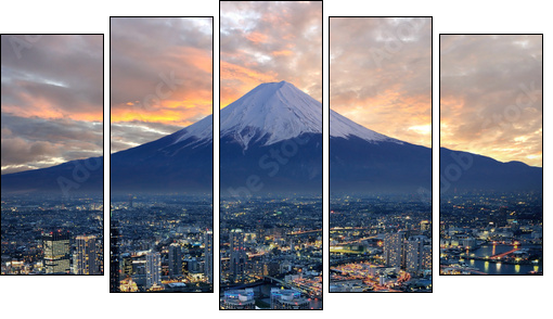 Japonia – święta góra w Jokohamie 
 - Obraz pięcioczęściowy, Pentaptyk
