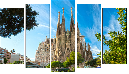 La Sagrada Familia, Barcelona, spain.  - Obraz pięcioczęściowy, Pentaptyk