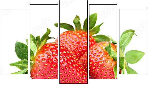 strawberry isolated on white background  - Obraz pięcioczęściowy, Pentaptyk