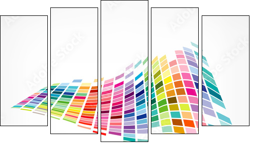 Colorful background mosaic pattern design, vector  - Obraz pięcioczęściowy, Pentaptyk