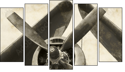 Oko w oko z retro samolotem
 - Obraz pięcioczęściowy, Pentaptyk
