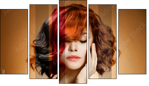 Beauty Portrait. Concept Coloring Hair  - Obraz pięcioczęściowy, Pentaptyk