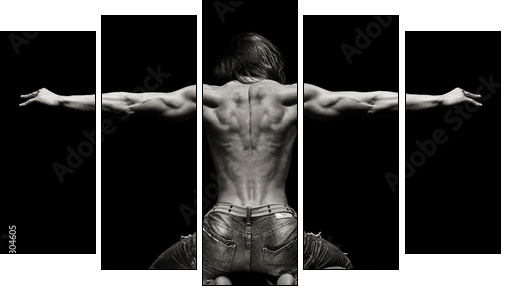 Muskularna sylwetka  - Obraz pięcioczęściowy, Pentaptyk