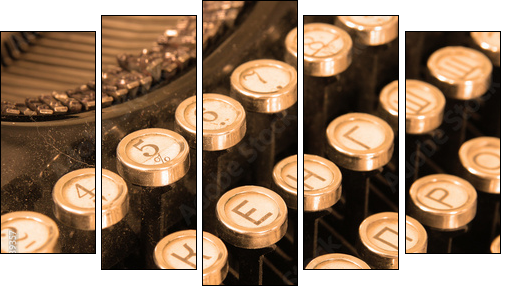 Zabytkowa maszyna do pisania – zbliżenie
 - Obraz pięcioczęściowy, Pentaptyk