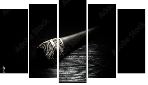 Dark microphone  - Obraz pięcioczęściowy, Pentaptyk