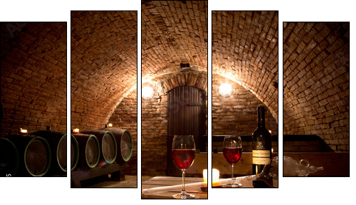 Wine cellar  - Obraz pięcioczęściowy, Pentaptyk