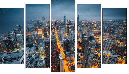 Chicago skyline  - Obraz pięcioczęściowy, Pentaptyk