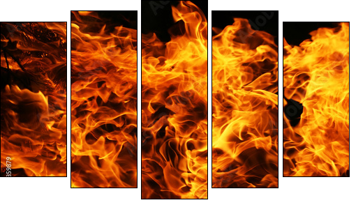 Fire  - Obraz pięcioczęściowy, Pentaptyk