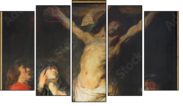 Antwerp - The Crucifixion paint by Jacob Jordaens  - Obraz pięcioczęściowy, Pentaptyk