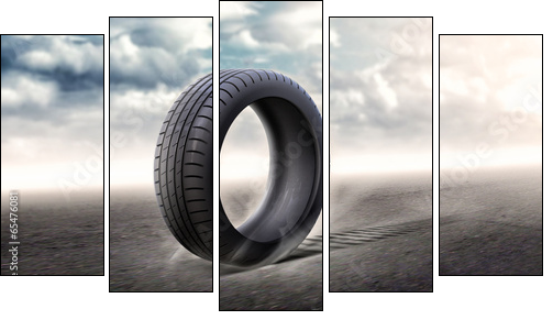 vehicle tire  - Obraz pięcioczęściowy, Pentaptyk