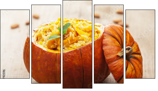 pumpkin risotto  - Obraz pięcioczęściowy, Pentaptyk