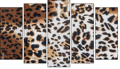 texture of fabric striped leopard  - Obraz pięcioczęściowy, Pentaptyk