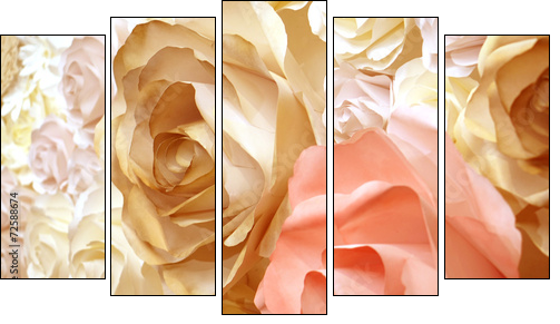 roses flower wedding valentine background  - Obraz pięcioczęściowy, Pentaptyk