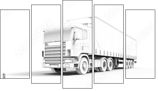 Truck toon  - Obraz pięcioczęściowy, Pentaptyk