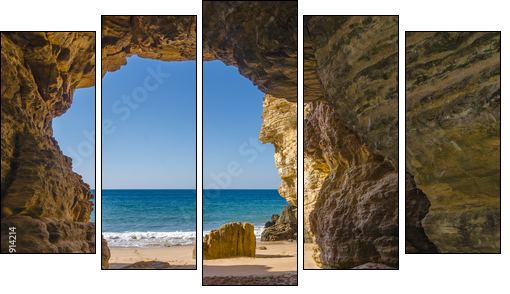 Cave at Praia do Beliche  - Obraz pięcioczęściowy, Pentaptyk