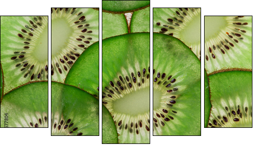 Sliced fruits background  - Obraz pięcioczęściowy, Pentaptyk