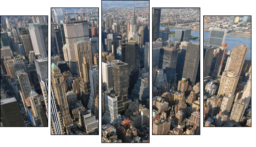Zoom na Manhattan – widok z góry
 - Obraz pięcioczęściowy, Pentaptyk