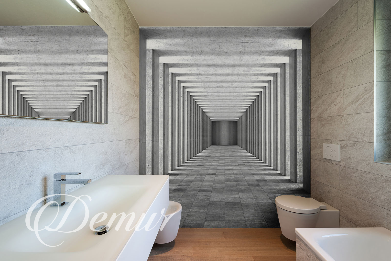 Fototapeta 3D Betonowy tunel - Fototapeta do toalety - Demur