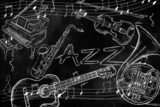 Jazz instruments music background  Muzyka Obraz
