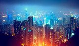 Hong Kong Night View  Miasta Obraz