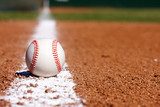 Baseball on the Infield Chalk Line  Sport Fototapeta