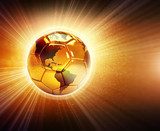 sunny soccer ball with word map  Sport Fototapeta