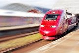 Modern Fast Passenger Train. Motion effect  Pojazdy Fototapeta