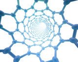 Carbon nanotube structure - nano technology illustration  Fototapety 3D Fototapeta
