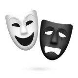 Comedy and tragedy theatrical masks  Na laptopa Naklejka