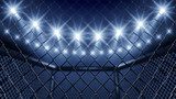 MMA cage and floodlights  Sport Fototapeta