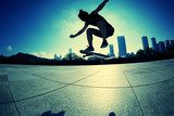 Skateboarder silhouette on a grind  Sport Fototapeta