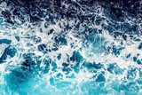 Deep blue sea water with spray  Tekstury Fototapeta