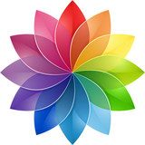 Color Wheel Flower  Na sufit Naklejka