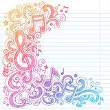 Music Notes G Clef Sketchy Doodles Vector  Drawn Sketch Fototapeta
