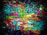 graffiti brick wall  Mur Fototapeta