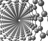 Carbon nanotube on white background  Optycznie Powiększające Fototapeta