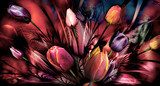 tulips abstrackt  Plakaty do Sypialni Plakat