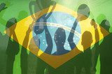 Champion Winning Football Team Brazilian Flag  Sport Plakat