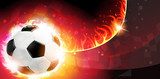 Flaming soccer ball  Sport Plakat