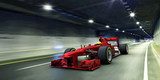 red racecar in a tunnel  Sport Plakat