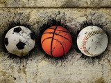 basketball, baseball and soccer  Sport Plakat