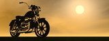 Motobike sunset - 3D render  Pojazdy Fototapeta