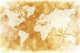 Rustic World Map  Mapa Świata Fototapeta