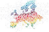 Europe abstract background with dot connection vector  Mapa Świata Fototapeta