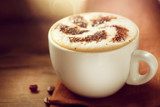 Cappuccino. Cup of Cappuccino or Latte Coffee  Kawa Fototapeta